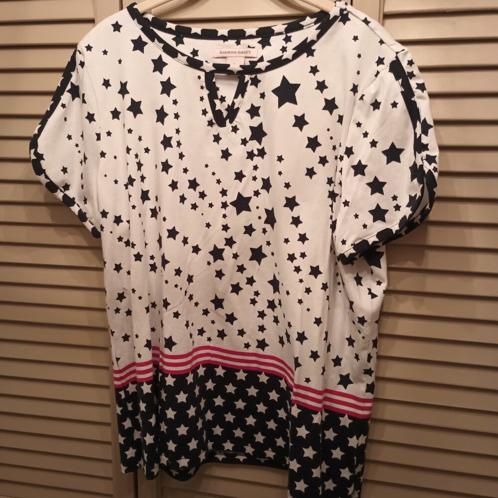 Allison Daley Americana boxy short sleeve top.
